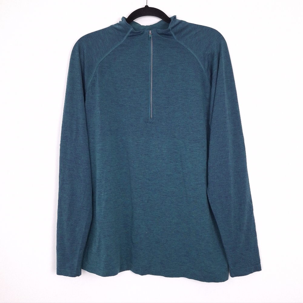 Lululemon Metal Vent Tech Half Zip shirt running reflective breathable teal